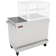 Meuble inox support vitrine VBME-2X, sur roulettes