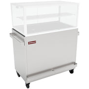 Meuble inox support vitrine VBME-3X, sur roulettes