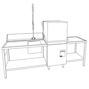 Lave-vaisselle à capot Diamond, modèle Full Hygiène, panier 500x500 mm avec adoucisseur d'eau continu, vue en gros plan