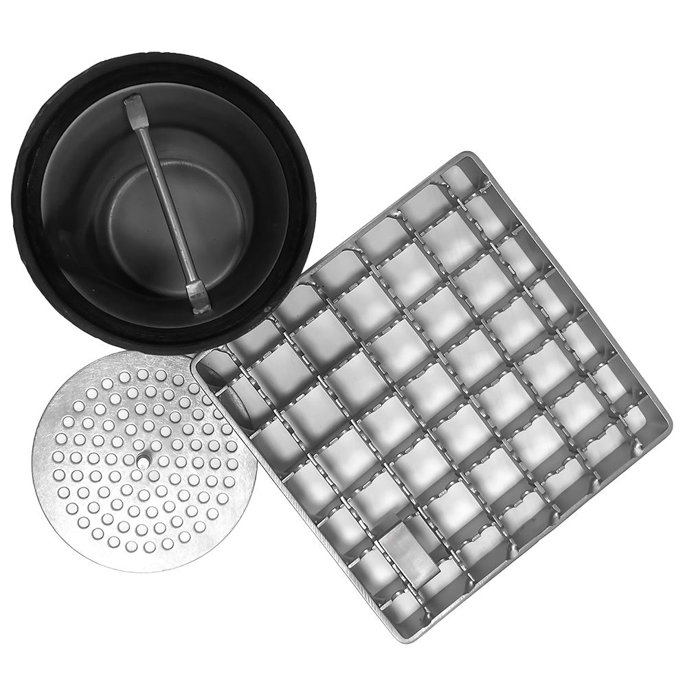 Caniveau de sol inox 400x400, sortie horizontale