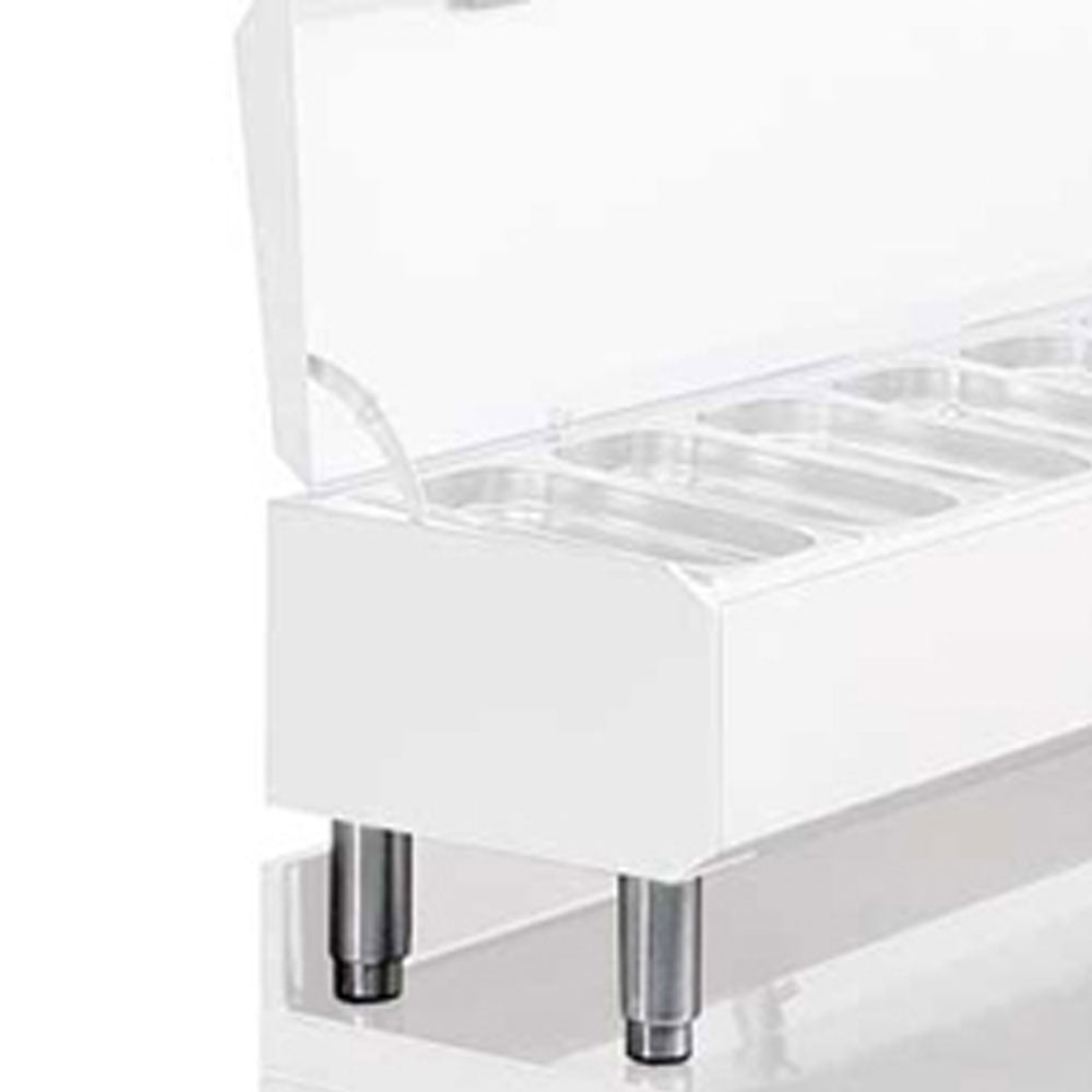 Table frigorifique, ventilé, 2 portes GN1/1, avec dosseret, sur roues, 2 avec freins