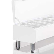 Table frigorifique, ventilé, 2 portes GN1/1, avec dosseret, sur roues, 2 avec freins