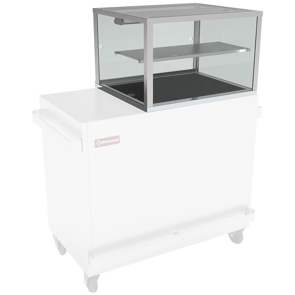 Vitrine chauffante, bain-marie 2x GN 1/1, panoramique