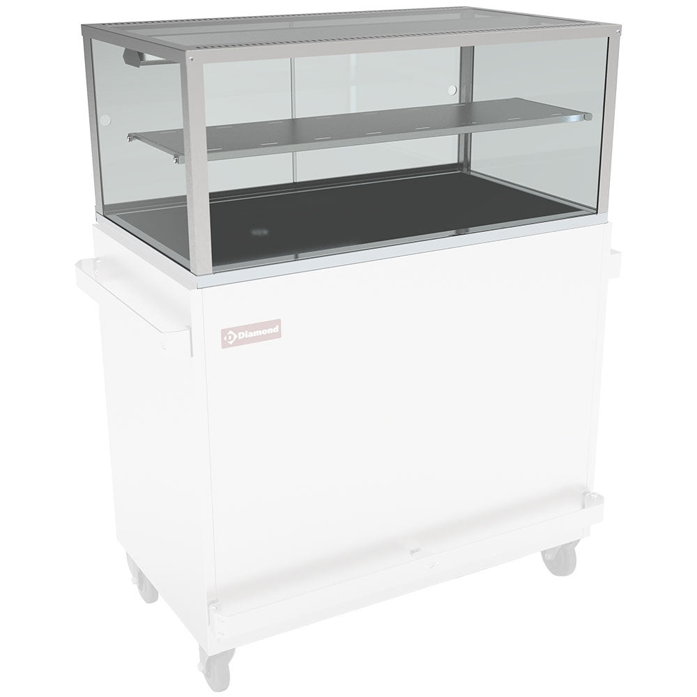 Vitrine chauffante, bain-marie 3 GN 1/1, panoramique