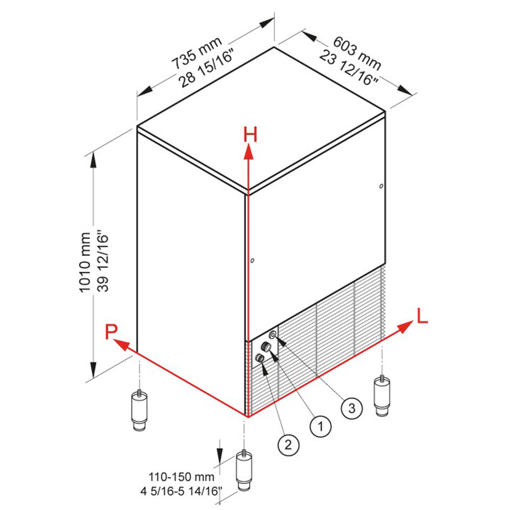 Machine à glaçons CUBO ICE 95 kg, avec réserve 55 Kg - AIR