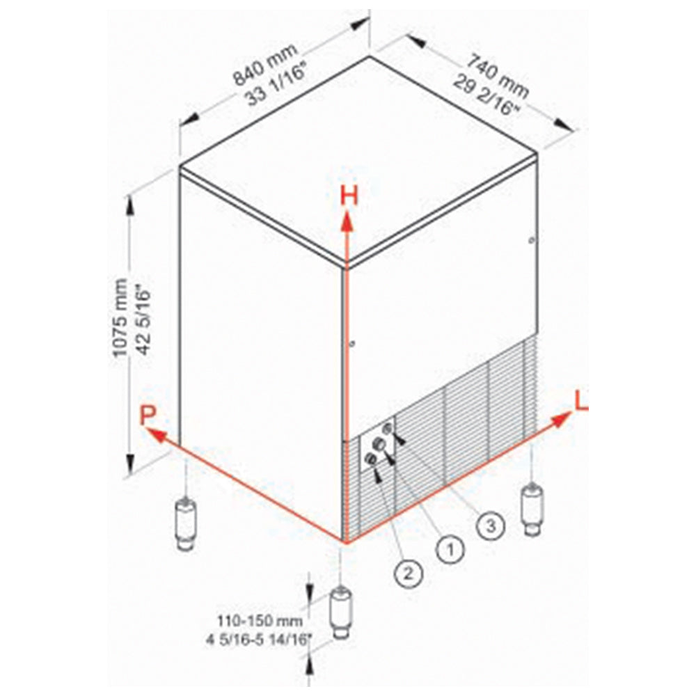 Machine à glaçons CUBO ICE 152 kg, avec réserve 65 kg - EAU