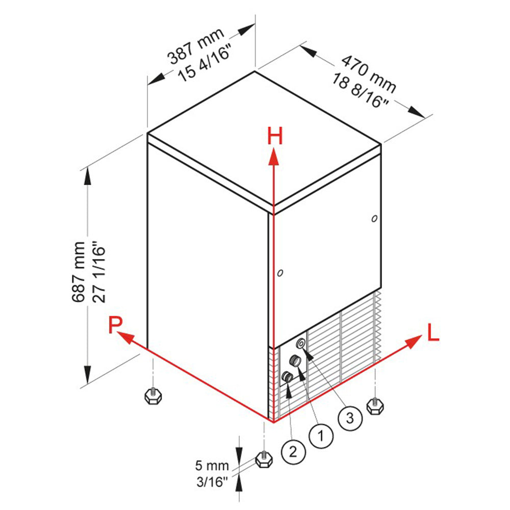 Machine à glaçons CUBO ICE 29 kg, avec réserve 9 Kg- AIR