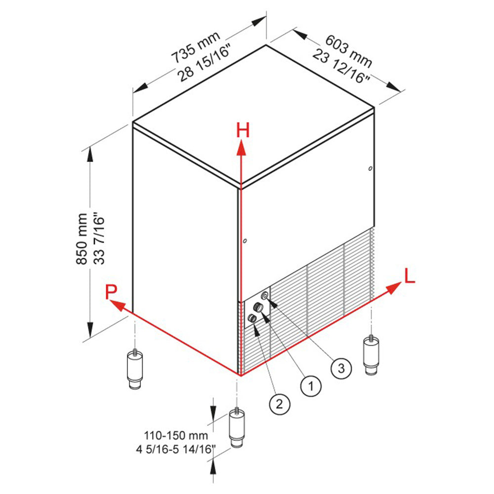 Machine à glaçons CUBO ICE 72 kg, avec réserve 40 kg - AIR