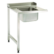 Dishwasher table - 120 x 75 cm - left - with sink and storage shelf