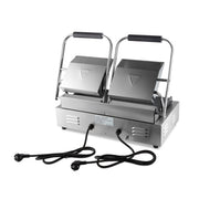 Plaque de gril double rainurée Maxima, grill de contact de 2 x 22 cm pour cuisson uniforme et marquage.