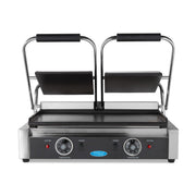 Plaque de gril double lisse Maxima pour grill de contact, dimensions 2 x 22 cm, surface lisse pour cuisson uniforme