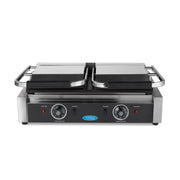 Plaque de gril double lisse Maxima, 2 x 22 cm, pour grill de contact, surface lisse pour cuisson uniforme.