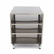 Table de machine en acier inoxydable Maxima, meuble bas avec roues, dimensions 60x80 cm, capacité de 120 kg, surface lisse.