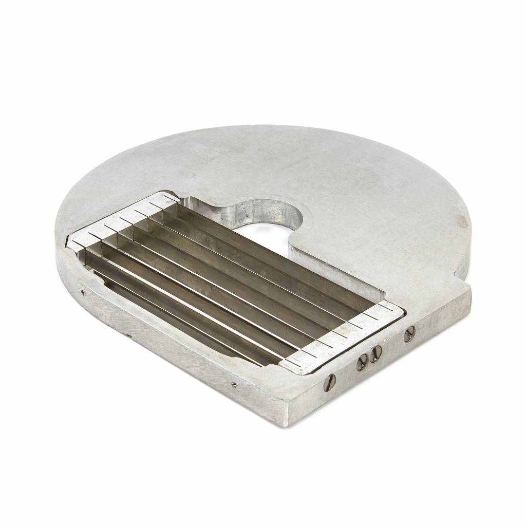 Trancheuse à frites MAXIMA VC450, lame de 10 mm pour couper des frites uniformes, image montrant l'appareil en détail.