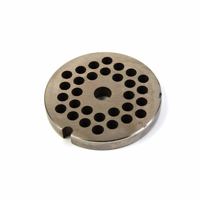 Plaque de broyage pour hachoir à viande Maxima #22, diamètre 8 mm, en acier inoxydable, pour une mouture précise.