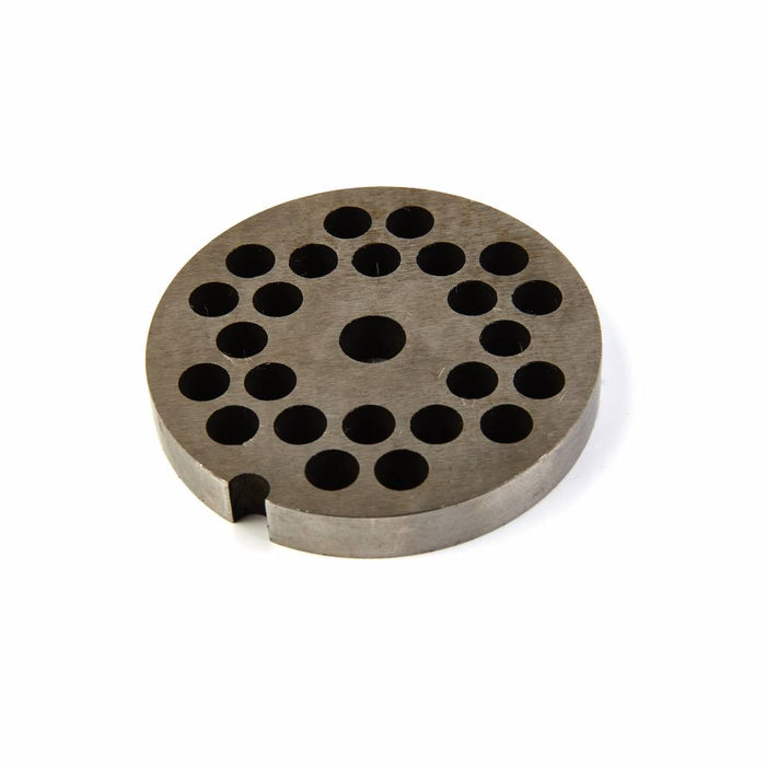 Plaque de broyage pour hachoir à viande Maxima #12, diamètre de 8 mm, utilisée pour moudre la viande.