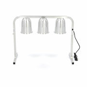Lampe chauffante Maxima avec 3 lampes et un récipient GN 2/1, idéale pour chauffer et maintenir la température des aliments.