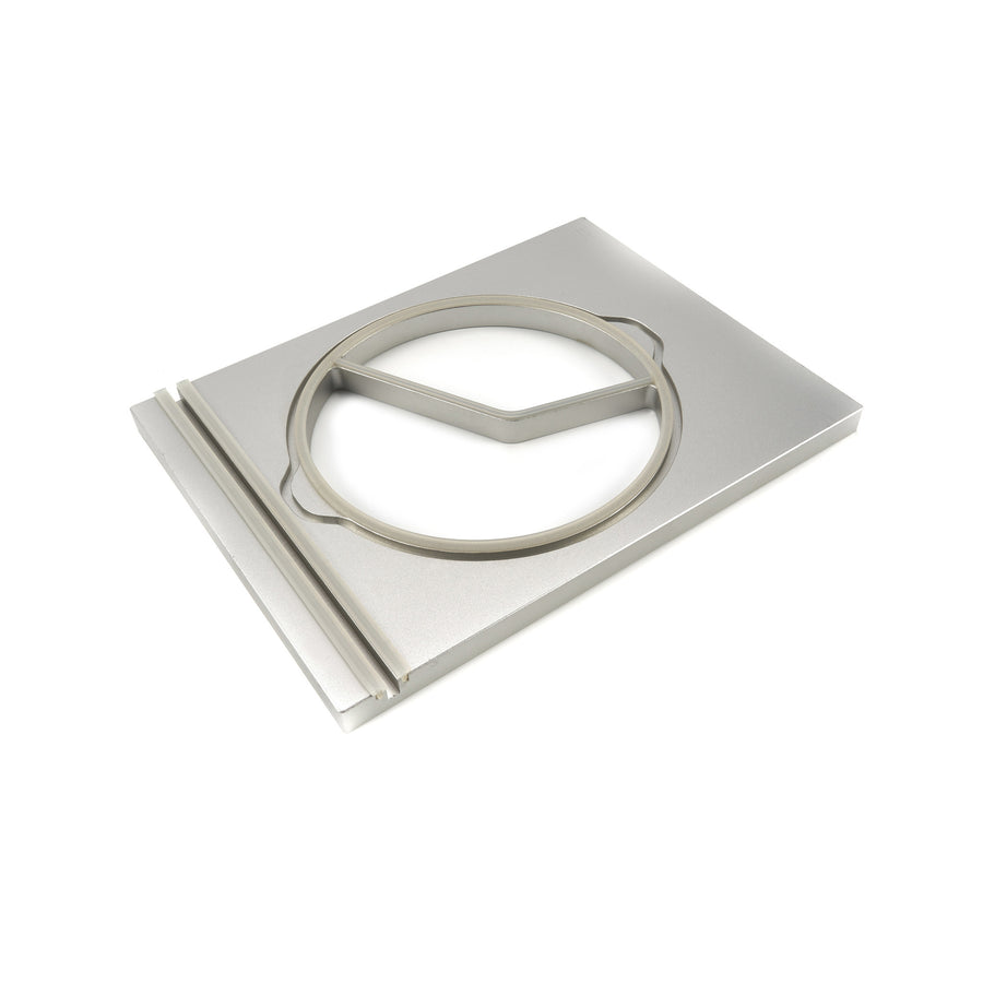 Plateau rond en perles Maxima, Ø 220 mm, moyen, avec 2 compartiments pour scelleuse de plateaux, vue de dessus.
