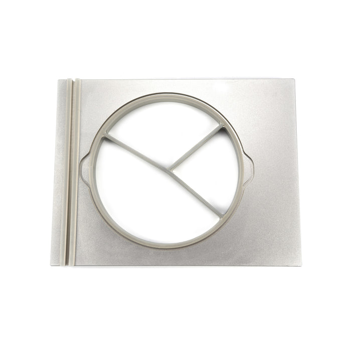 Plateau rond en perles Maxima, grand modèle avec 3 compartiments, diamètre 250 mm, pour scelleuse de plateaux.