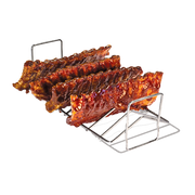Support pour côtes levées grand pour barbecue Kamado Maxima, grille en acier robuste pour cuire des ribs.