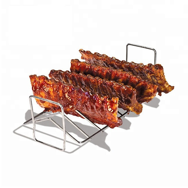 Support pour côtes levées Maxima pour barbecue Kamado, grande capacité, en acier robuste, idéal pour cuisson uniforme des ribs.