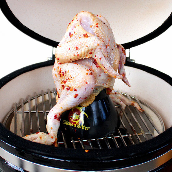 Support de cuisson pour poulet Maxima pour barbecue Kamado de 18 pouces et plus, en acier robuste, facile à utiliser.