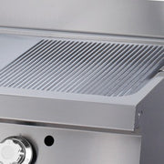Plaque de gril double demi-rainurée pour ligne de cuisson 700 Maxima, 70 cm de profondeur, compatible gaz, robuste et professionnelle