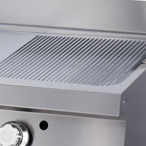 Heavy Duty plaque de gril - demi-rainuré - unité double - 70 cm de profondeur - gaz