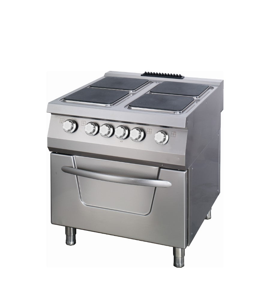 Cuisinière électrique Maxima Ligne de cuisson 900 avec 4 brûleurs, unité double, profondeur 90 cm, design moderne.