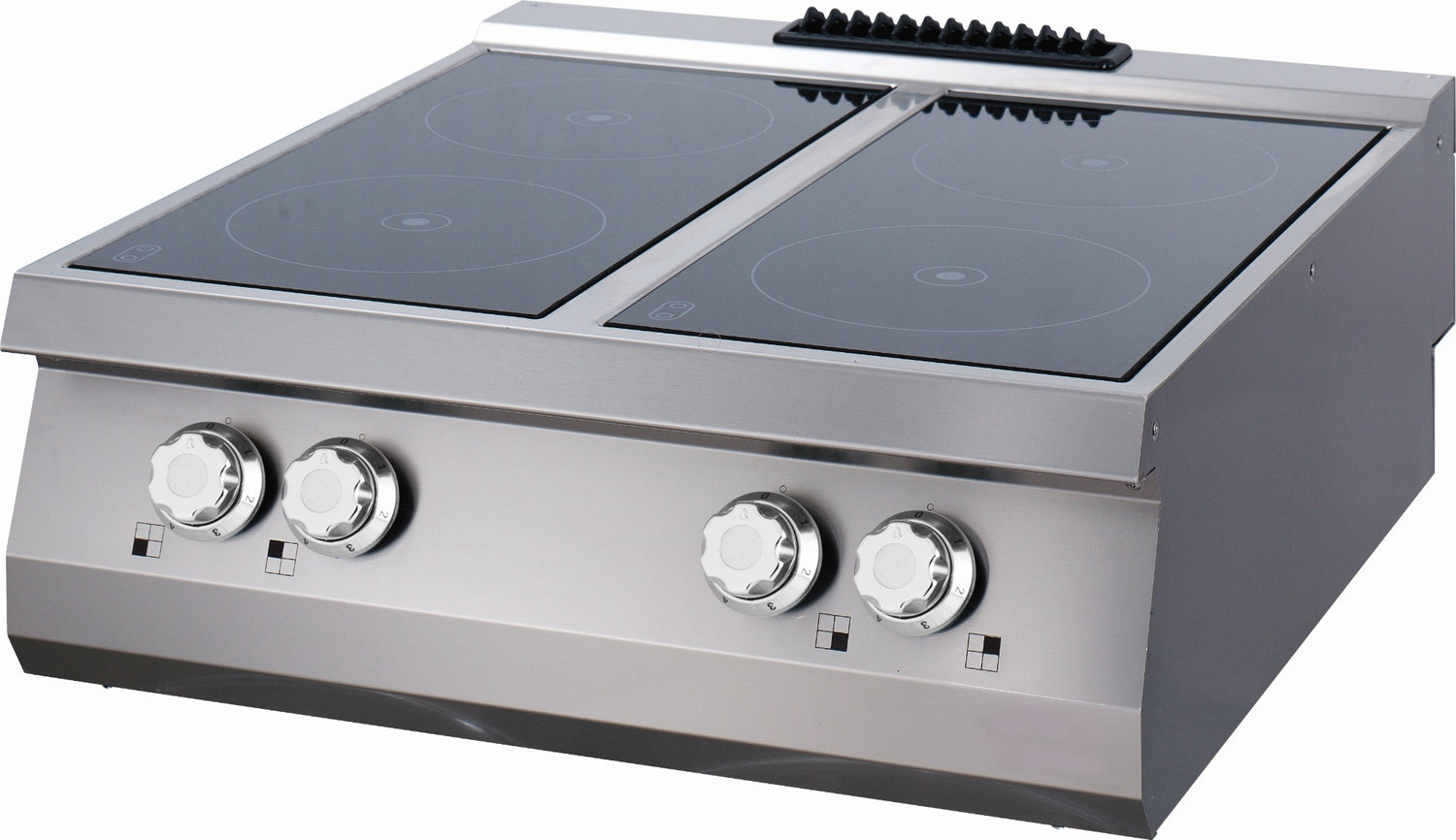 Cuisinière à infrarouge Maxima, ligne de cuisson 900, 4 brûleurs, unité double, électrique, profondeur 90 cm, design moderne.