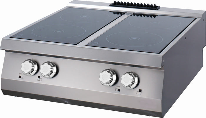 Cuisinière électrique Maxima ligne de cuisson 900 avec 4 brûleurs infrarouges, unité double, profondeur 90 cm, design moderne