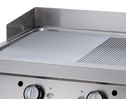 Plaque de gril électrique Maxima, ligne de cuisson 900, chrome demi-rainuré, unité double, profondeur 90 cm, pour cuisson professionnelle