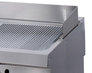 Plaque de gril chrome demi-rainurée Maxima, ligne de cuisson 900, unité double, électrique, profondeur 90 cm, pour cuisson optimale.