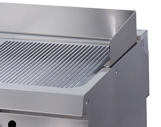 Plaque de gril chrome demi-rainurée Maxima, ligne de cuisson 900, unité double, électrique, profondeur 90 cm, pour cuisson optimale.