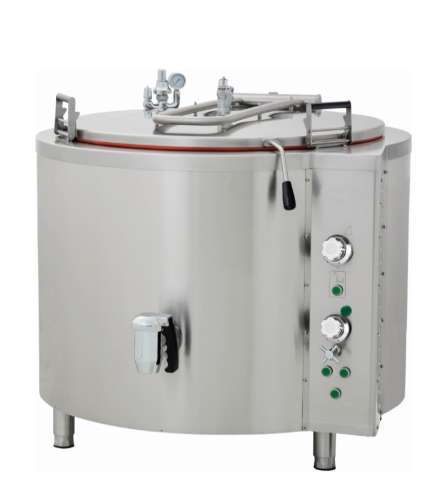 Ligne de cuisson électrique Maxima Marmite 325 L indirecte, 400V, modèle Ligne 900, vue en gros plan.