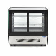 Vitrine réfrigérée Maxima de 125 L avec portes coulissantes avant et arrière, pour gâteaux et pâtisseries, 71 cm de large.