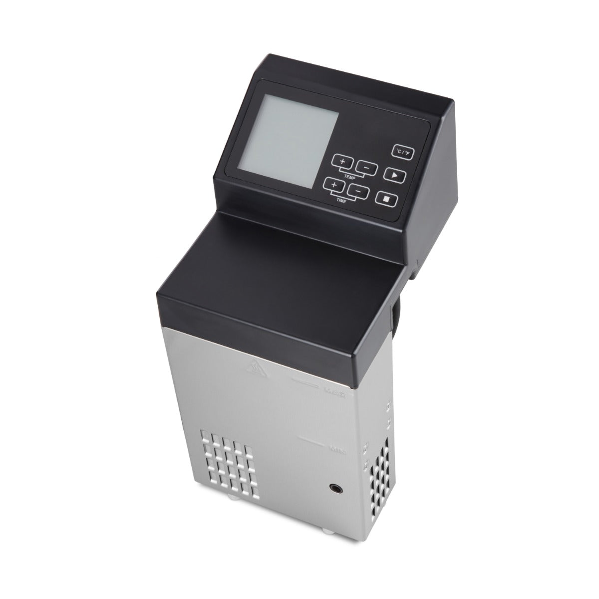 Cuiseur sous vide Maxima avec bâton de 30 L, pompe de 8 L/min, montrant l'appareil et ses composants.