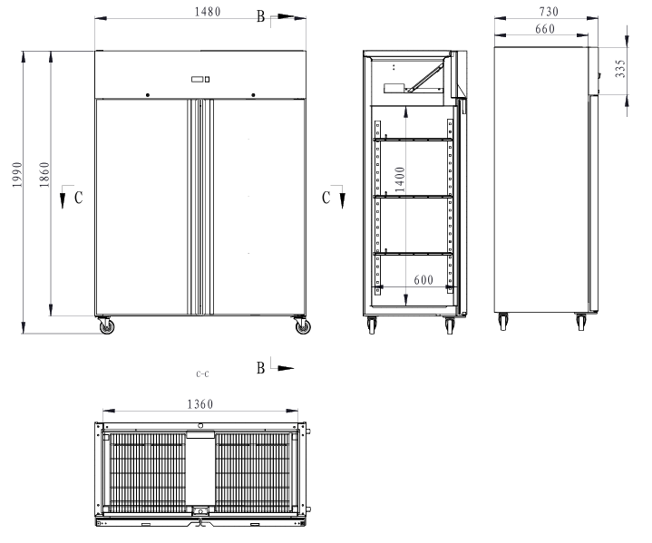 Refrigerator – 2 portes – 1200Ltr - Unninox - image 8