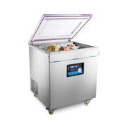 Machine à emballer sous vide Maxima avec joint de 70 cm, chambre de 72x61x21,5 cm, pour emballages alimentaires.