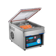 Machine à emballer sous vide Maxima avec joint de 26 cm, chambre de 28x38,5x9 cm, pour une conservation optimale.