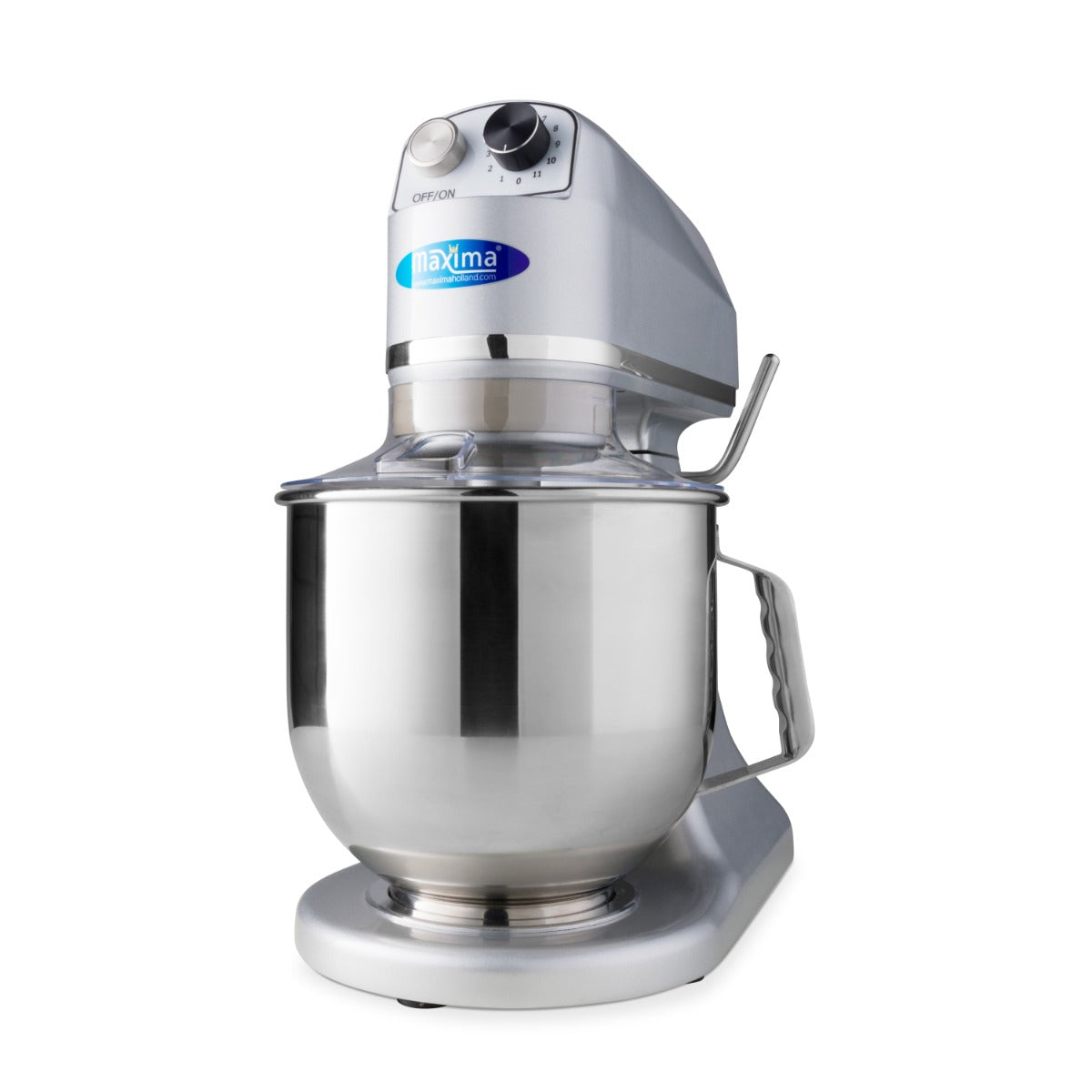 Mixer planétaire - 7 L - jusqu'à 2 kg de pâte - argent