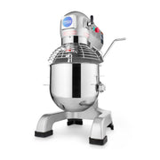 Mixeur planétaire MAXIMA de 20 L avec 3 vitesses, idéal pour pétrir jusqu'à 10 kg de pâte, utilisé en cuisine professionnelle.