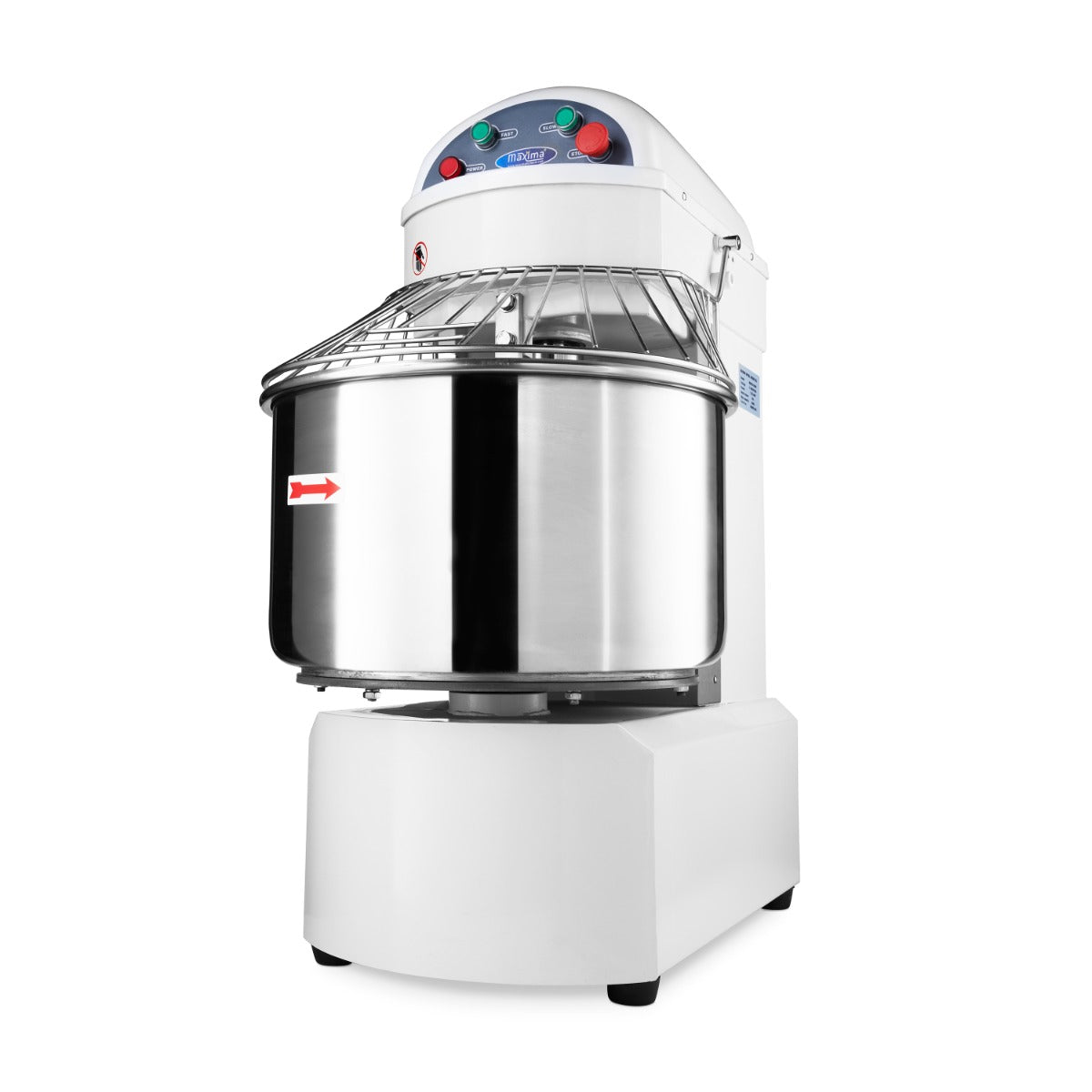 Pétrin à spirale Maxima, 50 L, capable de pétrir 32 kg de pâte, avec 2 vitesses, pour boulangerie professionnelle.