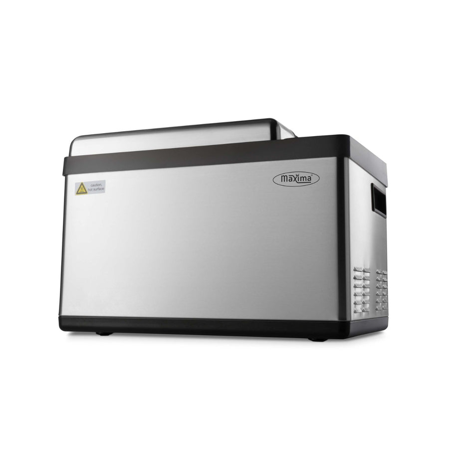 Cuiseur sous vide Maxima de 12,5 L avec écran de contrôle et câble d’alimentation visible, en acier inoxydable.