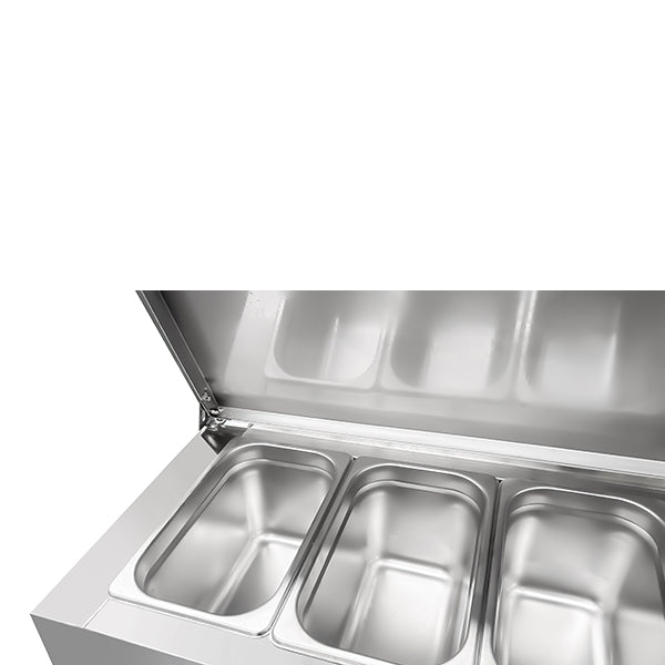 Saladette | 3 portes (1/1 GN) | Top 8× 1/3 GN | +2°C to +8°C | Froid ventilé | Flip Lids - Unninox - image 4