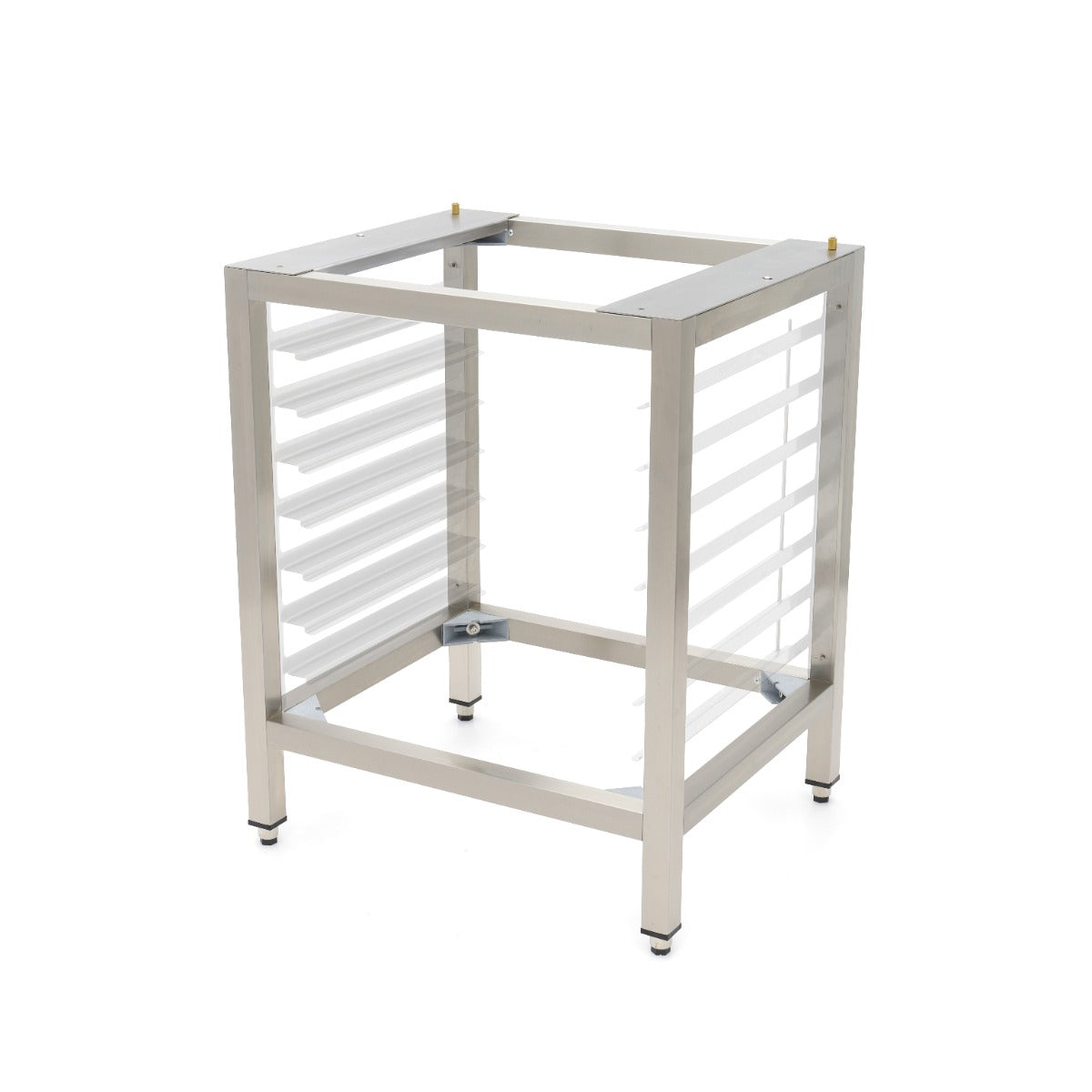 Table pour four à vapeur combiné Maxima, modèle 4/5x 1/1 GN, en acier inoxydable avec plateau et commandes visibles.