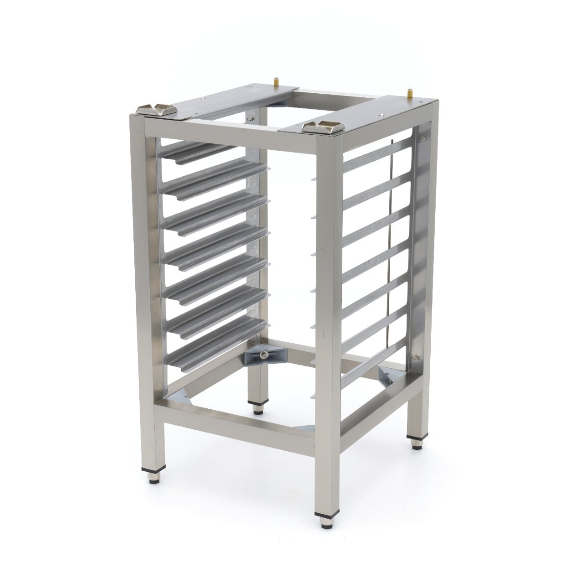Table pour four à vapeur combiné Maxima avec guides d'étagères, 7x 2/3 GN, structure en acier inoxydable.