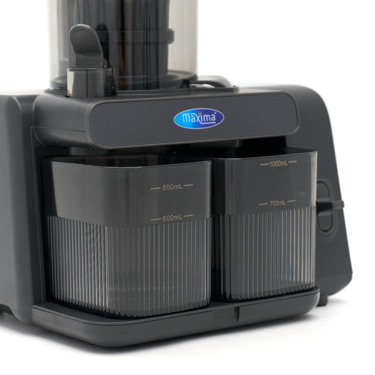 Extracteur de jus professionnel Maxima, presse-agrumes lent avec récipient à jus de 0,8L, pour fruits frais et sains.