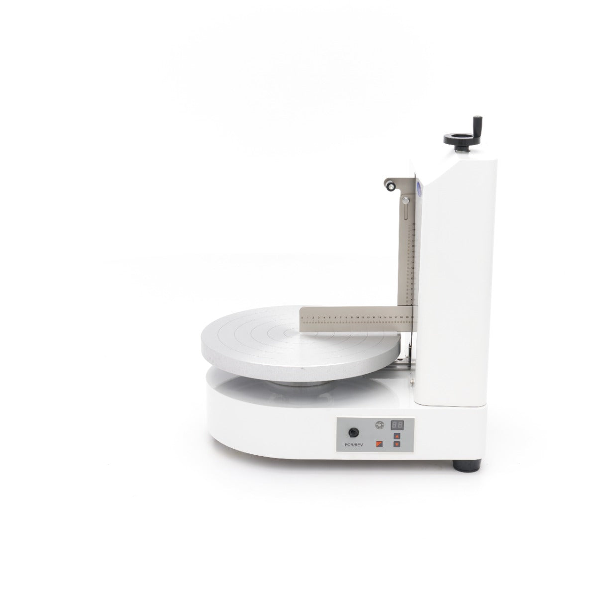 Machine à décorer les gâteaux Maxima, Ø 36,4 cm, blanche, avec surface lisse pour décoration de pâtisserie.