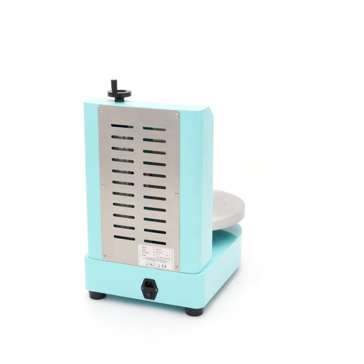 Machine à décorer les gâteaux Maxima, diamètre 36,4 cm, en plastique bleu pour la décoration de pâtisserie.